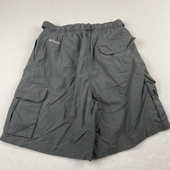 Columbia Belted Cargo Shorts Men’s M/9L Dark Gray Nylon Mesh Lined Inside Pocket - Picture 2 of 11